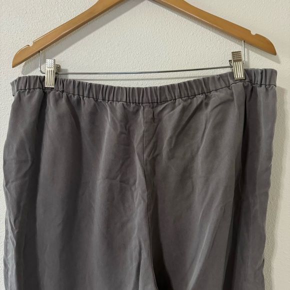 Eileen Fisher Tencel Pull On Slouchy Tapered Ankle Pants Gray Beachy-Large - Picture 8 of 10